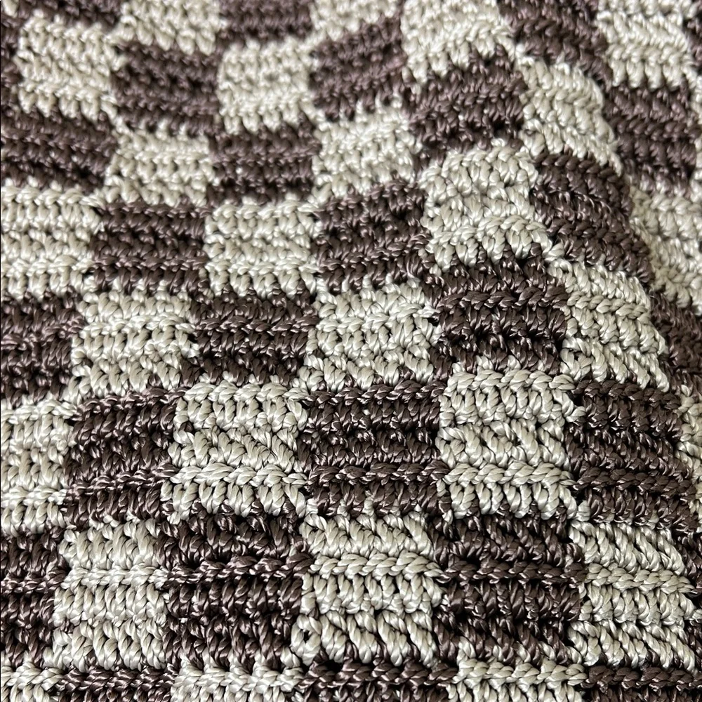 The Sak | Crochet Chocolate Brown Checker “Lanie” Market Tote 🤎 ♻️ - Picture 12 of 12